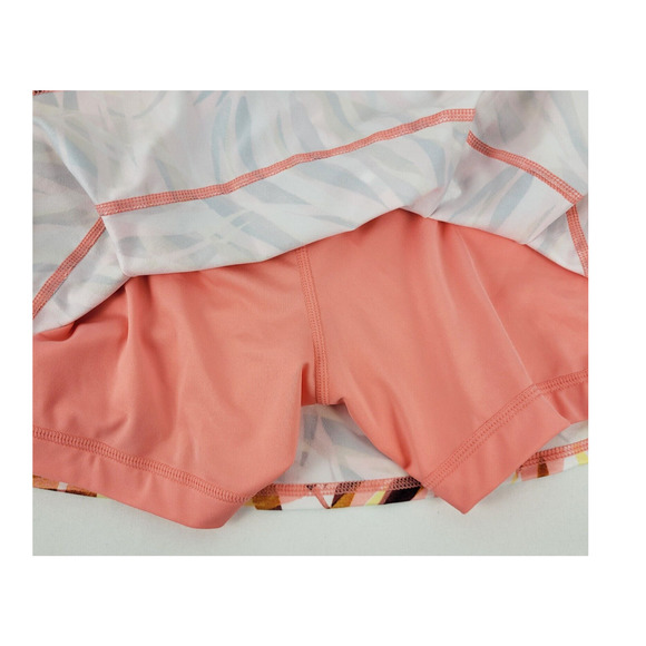 IDEOLOGY Womens White Stretch Pocketed Pink Ruffled Gym Skort 2X NWT - Picture 4 of 5